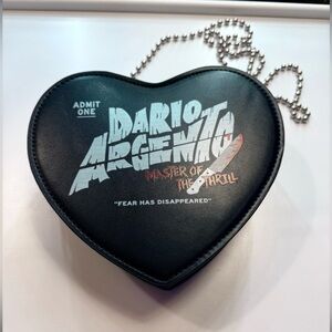Dario Argento Máster of the Thrill Heart-Shaped Black Bag with chain.
